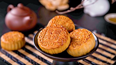 Binecuvântează fericit Festivalul de mijloc de toamnă, luna plină fiecare persoană în fiecare rundă.